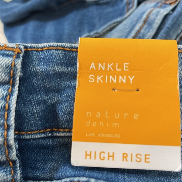 NATURE DENIM Diane High Rise Ankle Skinny Denim Jeans Raw Hem Size 25 NEW - Picture 11 of 16